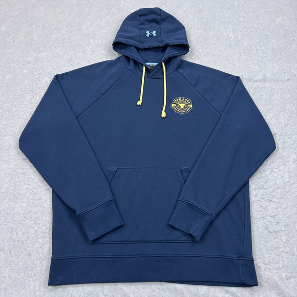Under Armour Sweatshirt Men's XL Blue Project Rock Loose Pullover Terry Hoodie - Picture 1 of 12